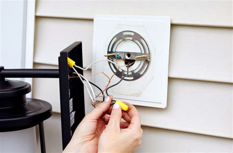 exterior spotlight electrical junction box|outside light fixture outlet box.